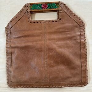 Cleobella Leather & Wood Clutch